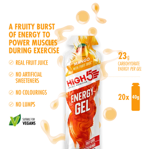 HIGH5 Energy Gel Mixed Flavour Pack (20 Sachets) - Caffeinated & Non-Caffeinated
