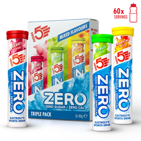 High5 Zero Triple Pack - Berry, Citrus, Tropical | Sugar-Free Electrolyte Tablets