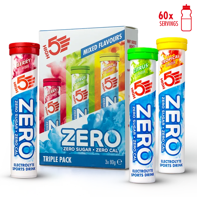 High5 Zero Triple Pack - Berry, Citrus, Tropical | Sugar-Free Electrolyte Tablets