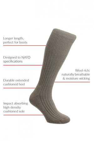 Commando HJ3000 Wool Rich Work Boot Wellington Socks