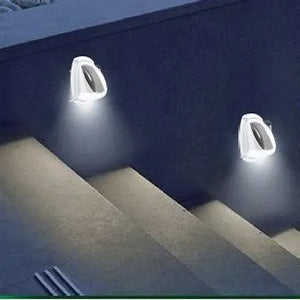 Hofftech White Solar Wall Lamp with 8 SMD LEDs, IP44