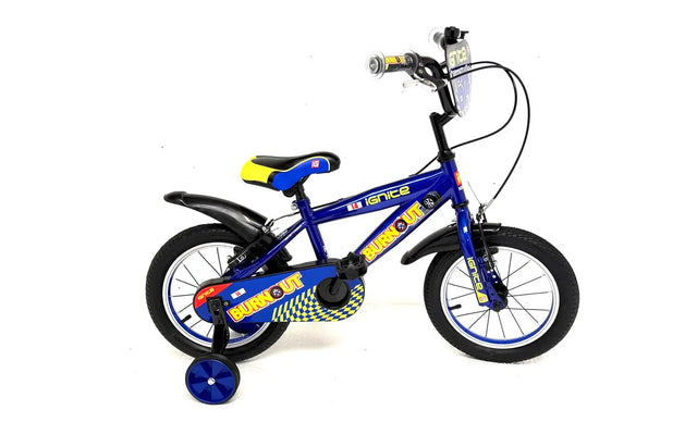 Ignite Burnout 14 Boys Bike - 4-6 Years | Kids Bike with Stabilisers & Number Plate