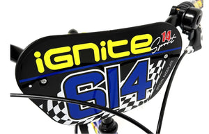 Ignite Burnout 14 Boys Bike - 4-6 Years | Kids Bike with Stabilisers & Number Plate