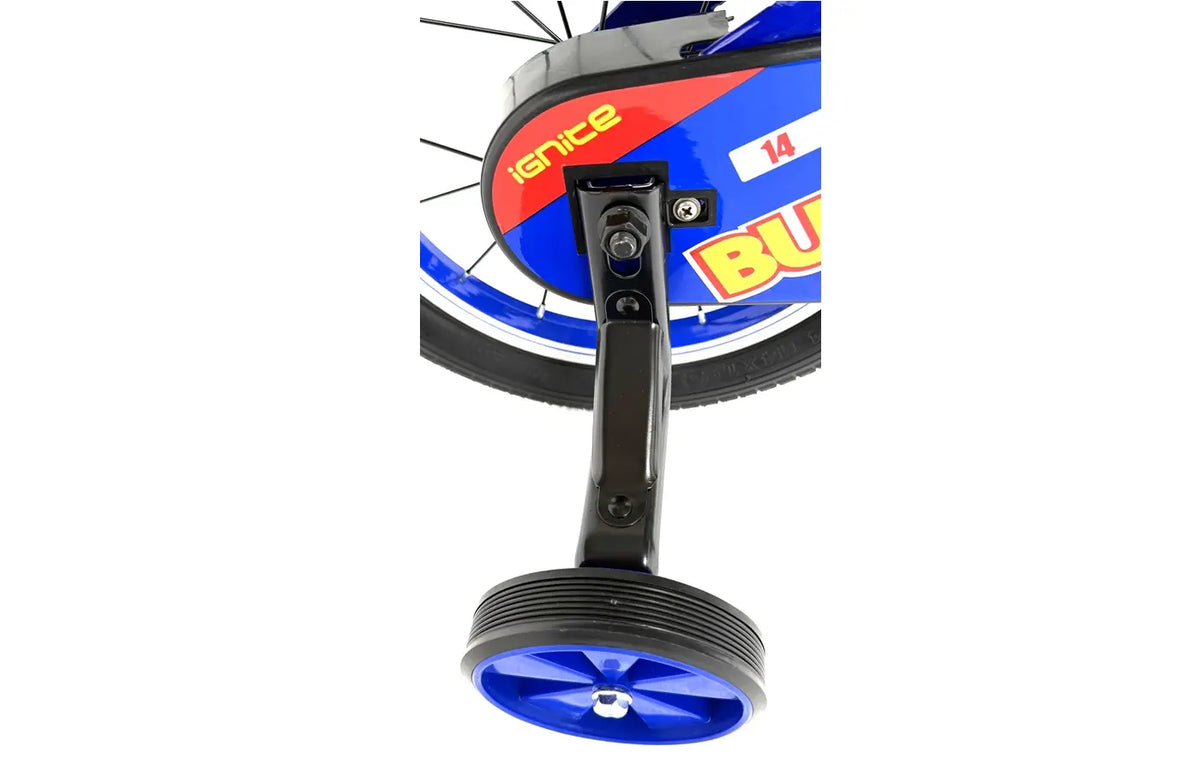 Ignite Burnout 14 Boys Bike - 4-6 Years | Kids Bike with Stabilisers & Number Plate