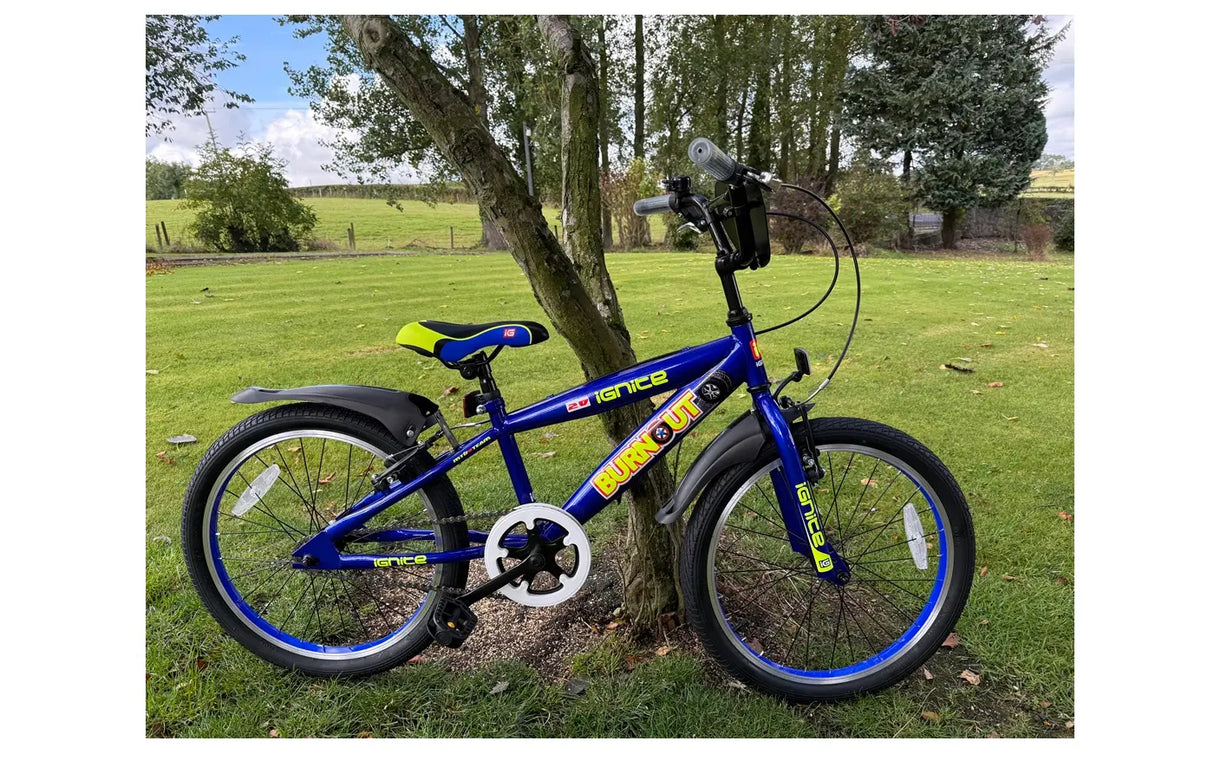 Ignite Burnout 20 Boys Bike - 7-10 Years | Steel Frame Kids Bike with Number Plate