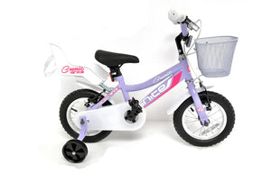 Ignite Cosmic 12 Inch Girls Bike - Lavender with Training Wheels | Ages 3-5