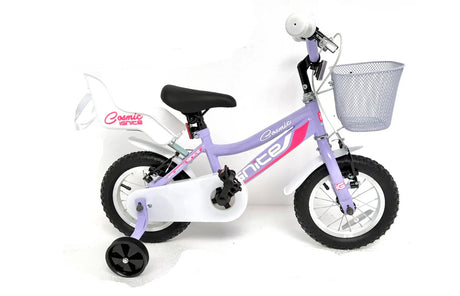 Ignite Cosmic 12 Inch Girls Bike - Lavender with Training Wheels | Ages 3-5