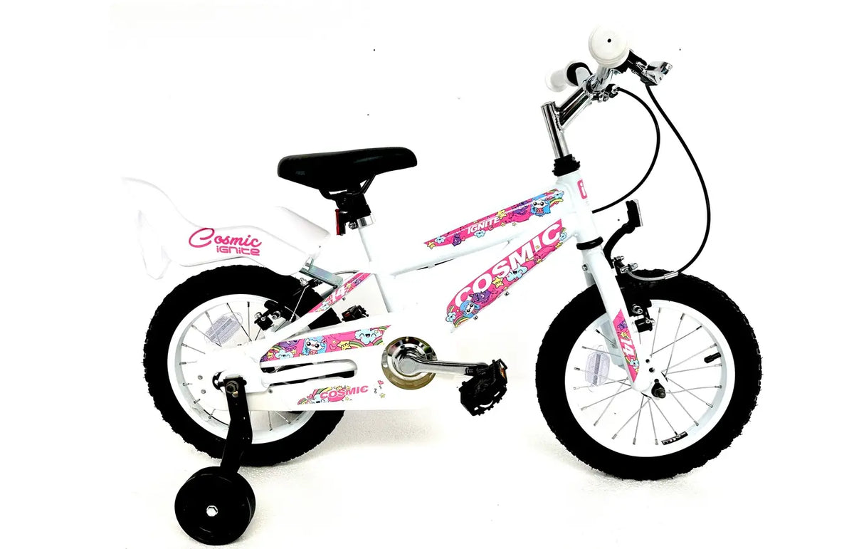 IGNITE Cosmic 12" Wheel Girls Bike - White | Fun & Stylish Bicycle