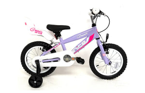 Ignite Cosmic 14" Girls Bike - Lavender Kids Bicycle with Stabilisers (Ages 4-6)