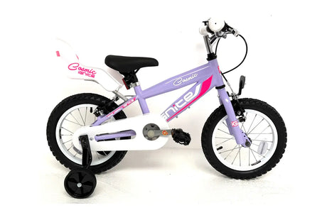 Ignite Cosmic 14" Girls Bike - Lavender Kids Bicycle with Stabilisers (Ages 4-6)