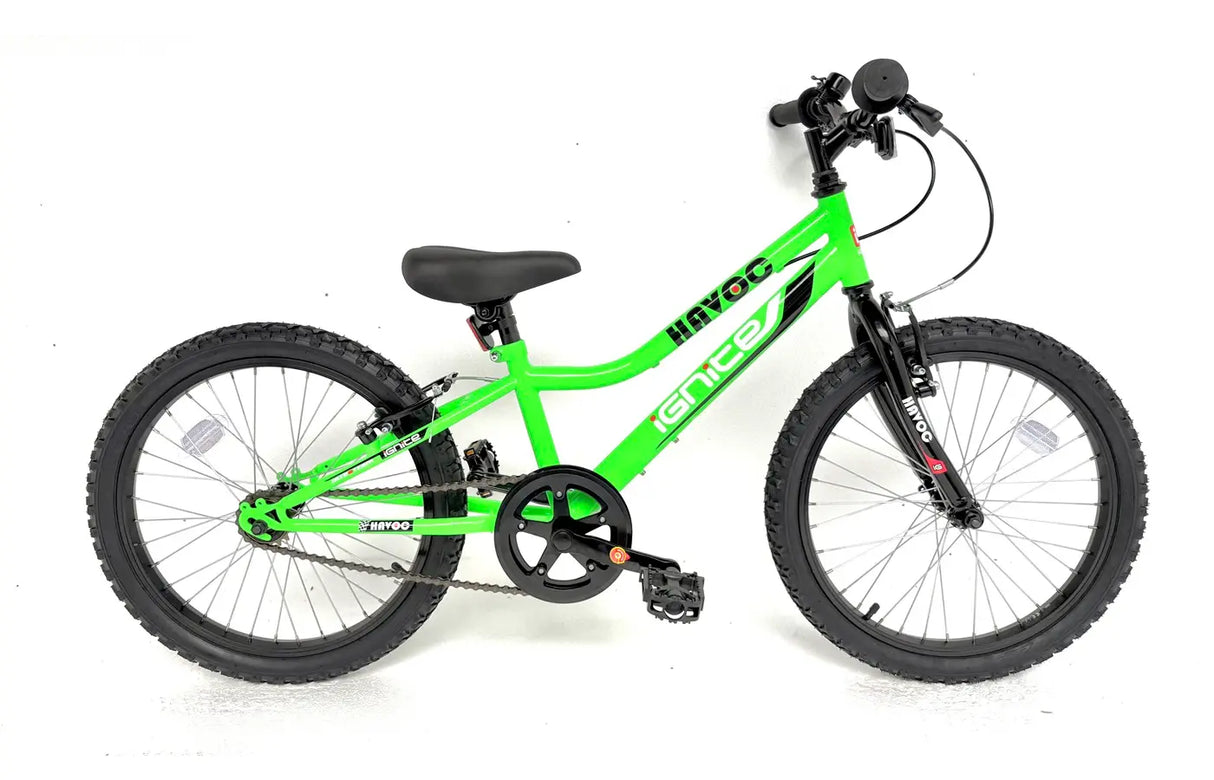 Ignite Havoc 20 Inch Boys Bike - Neon Green, Steel Frame, All-Terrain Tyres