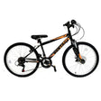Ignite Vantage Matt Black/Neon Orange 24" Bike - 18-Speed Shimano Gears with V-Brakes & Front Suspension