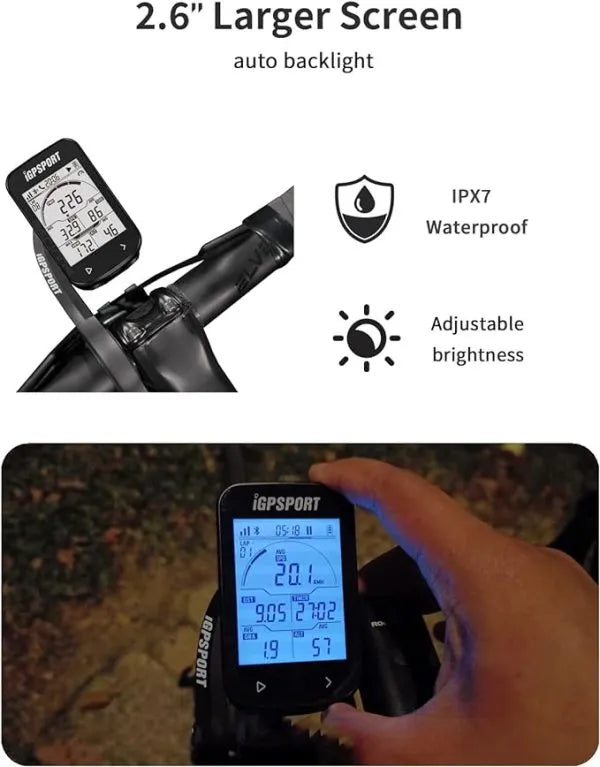 iGPSPORT BSC100S Bike Computer - GPS, Bluetooth, ANT+, 40H Battery, Waterproof