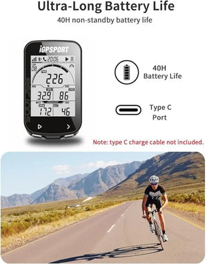 iGPSPORT BSC100S Bike Computer - GPS, Bluetooth, ANT+, 40H Battery, Waterproof