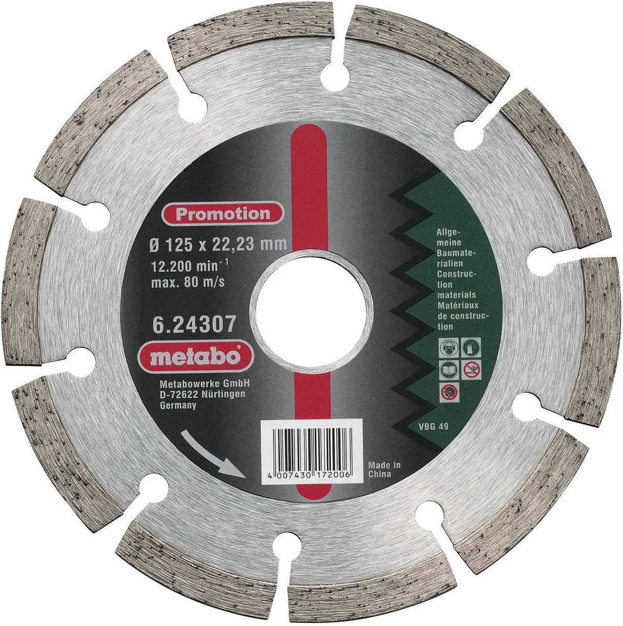Metabo 624310000 Diamond cutting Disc Diameter 230mm