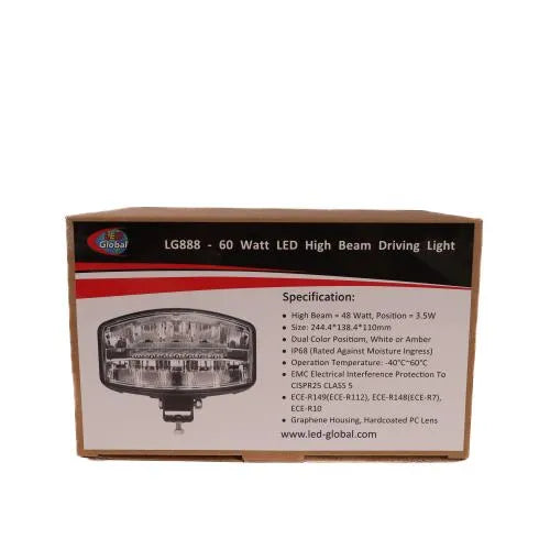 LED Global 60 Watt Jumbo LED Driving Spot Light with 2 Colour Options Position Light