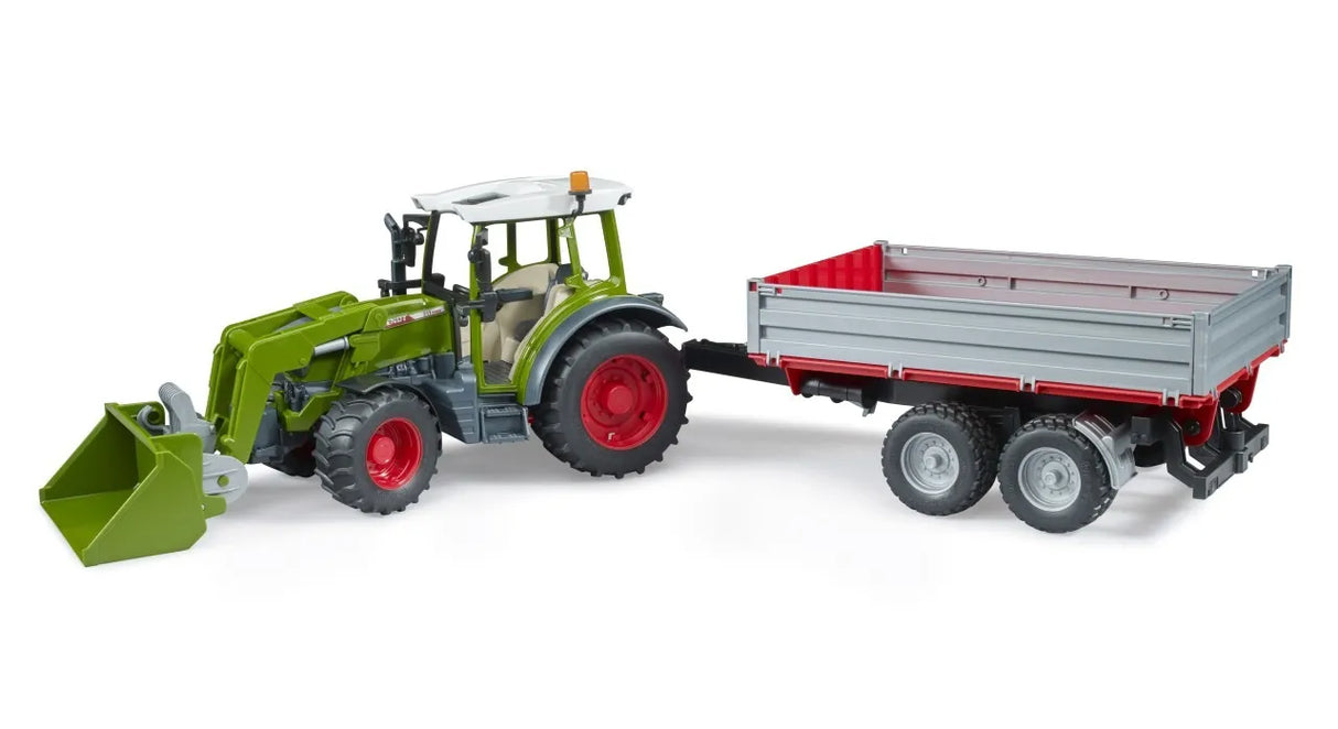 Bruder Fendt Vario 211 with frontloader and tipping trailer
