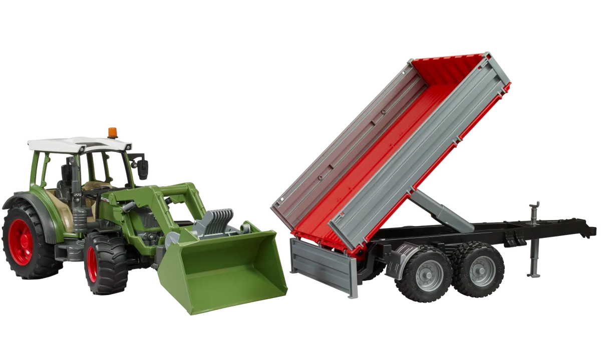 Bruder Fendt Vario 211 with frontloader and tipping trailer
