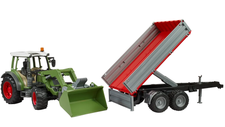 Bruder Fendt Vario 211 with frontloader and tipping trailer