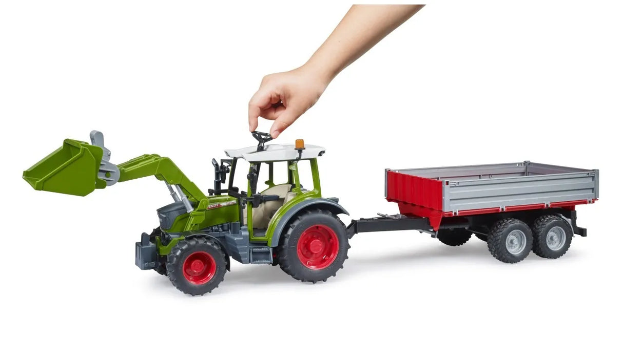 Bruder Fendt Vario 211 with frontloader and tipping trailer