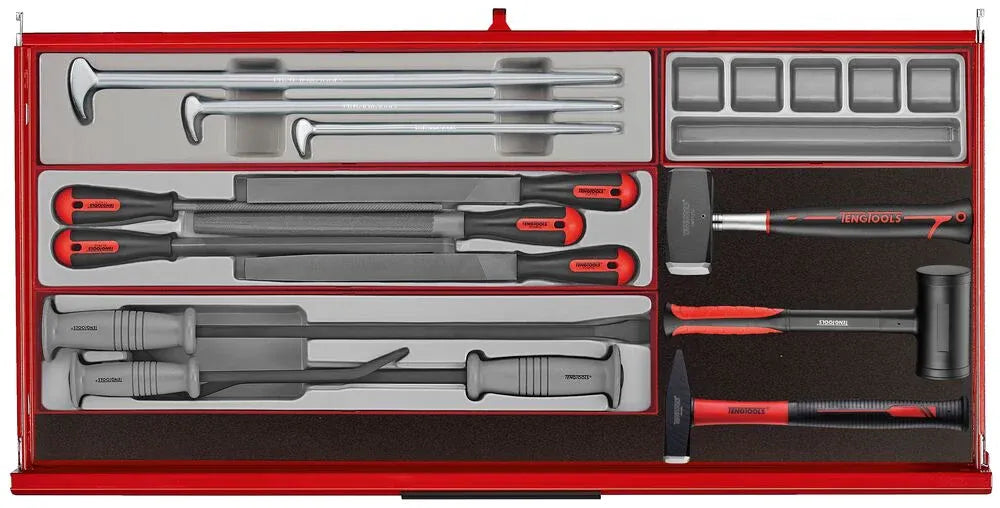 Teng Tools 37" PRO35 Roller Cabinet Tool Kit 595 Pieces Red