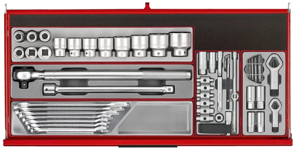 Teng Tools 37" PRO35 Roller Cabinet Tool Kit 595 Pieces Red