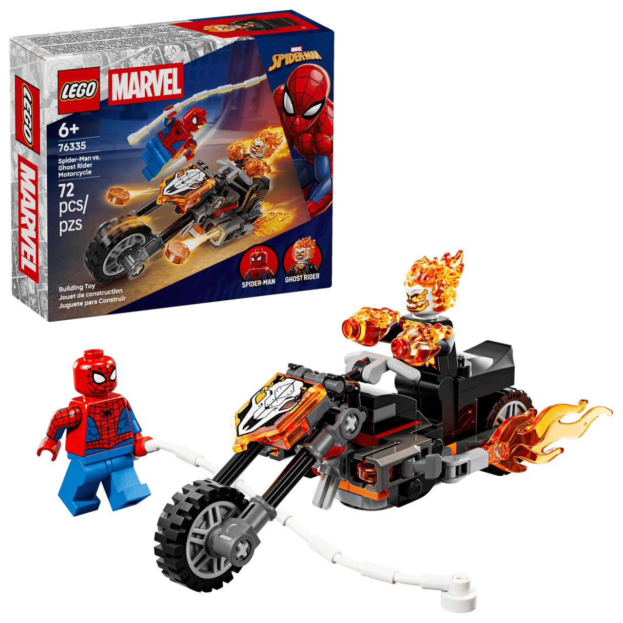 LEGO Marvel 76335 Spider-Man vs. Ghost Rider Motorcycle