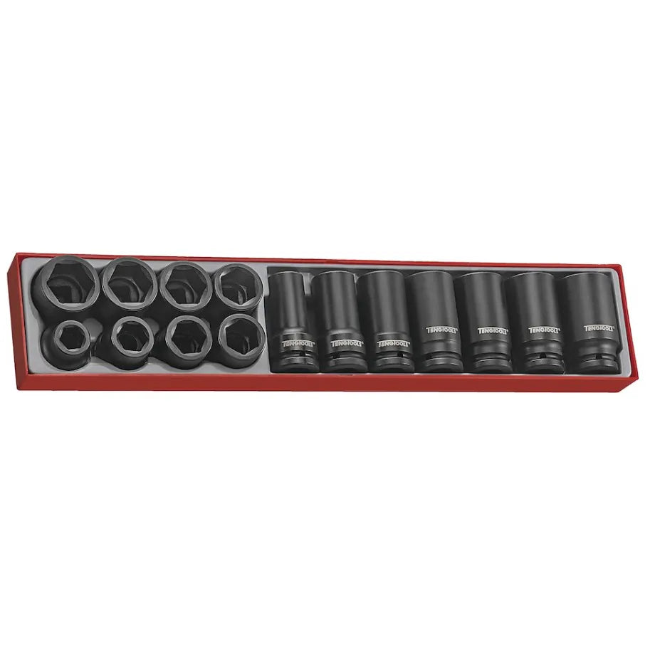 Teng Tools 3/8" & 1/2" Hex Impact Socket Set (15Pcs)