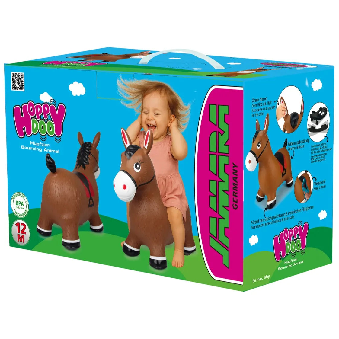 JAMARA - HoppyDoo Brown Horse Bouncy Toy with Pump