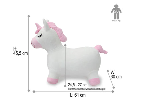 JAMARA - HoppyDoo Plush Unicorn Bouncy Hopper (Pump Included)