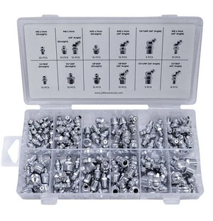 Jefferson 130pc Grease Nipple Assortment - Metric, BSP & UNF
