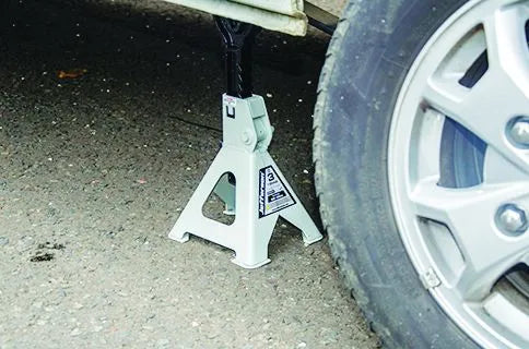 Jefferson 2 Tonne Axle Stands (Pair) - Heavy-Duty Ratchet Type with Cast-Iron Support
