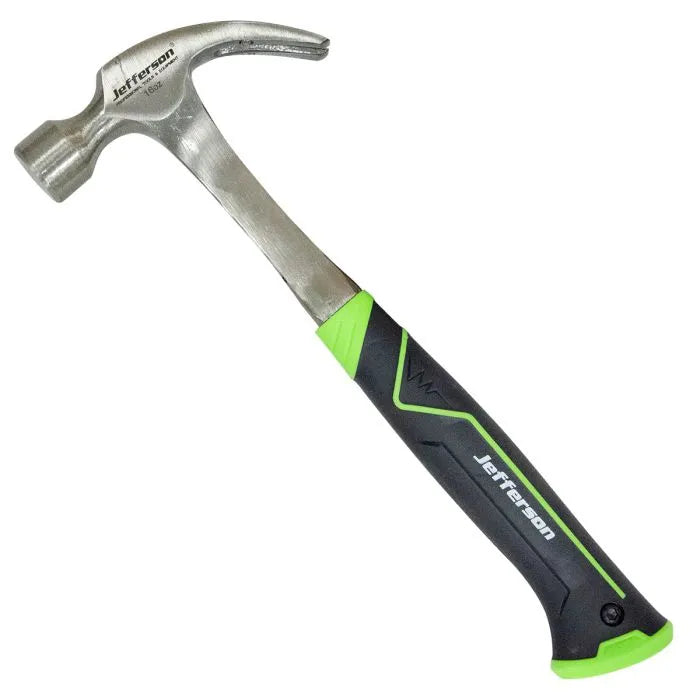 Jefferson 16 Oz One Piece Forged Claw Hammer - Precision Balanced with Anti-Slip Grip