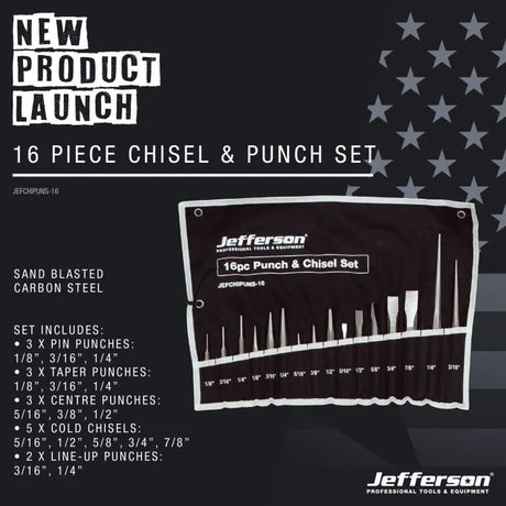Jefferson 16 Piece Chisel and Punch Set