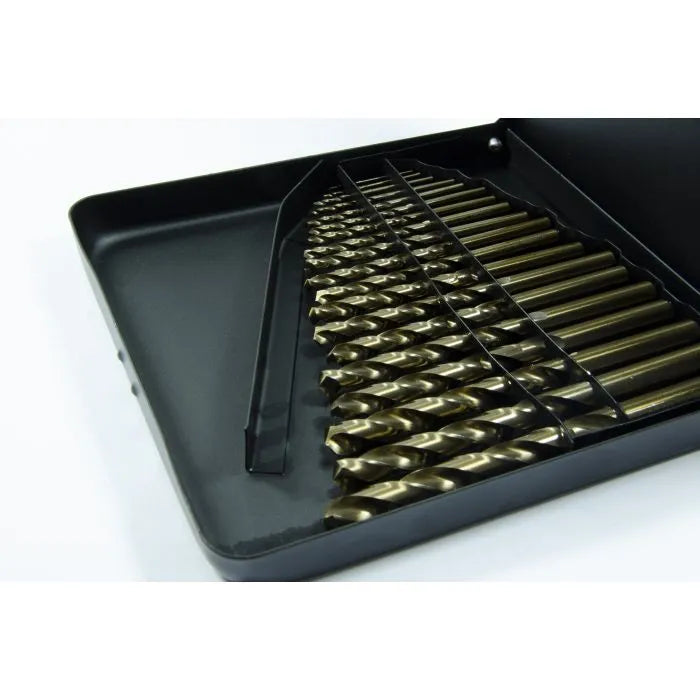 Jefferson 19Pc M35 Cobalt Drill Bit Set - Black Metal Box, 1-10mm Sizes