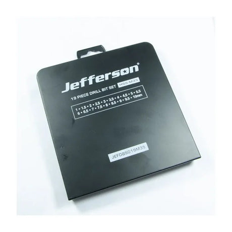 Jefferson 19Pc M35 Cobalt Drill Bit Set - Black Metal Box, 1-10mm Sizes