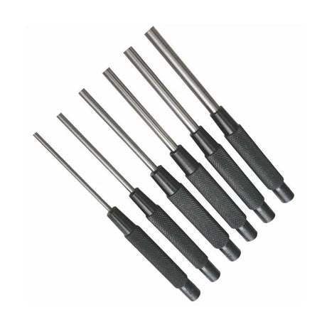 Jefferson 6 Piece Parallel Pin Punch Set - 40CR Steel, 150mm Shafts