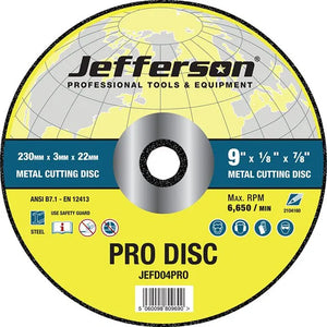 Jefferson 9" Metal Cutting Abrasive Disc 22mm Bore