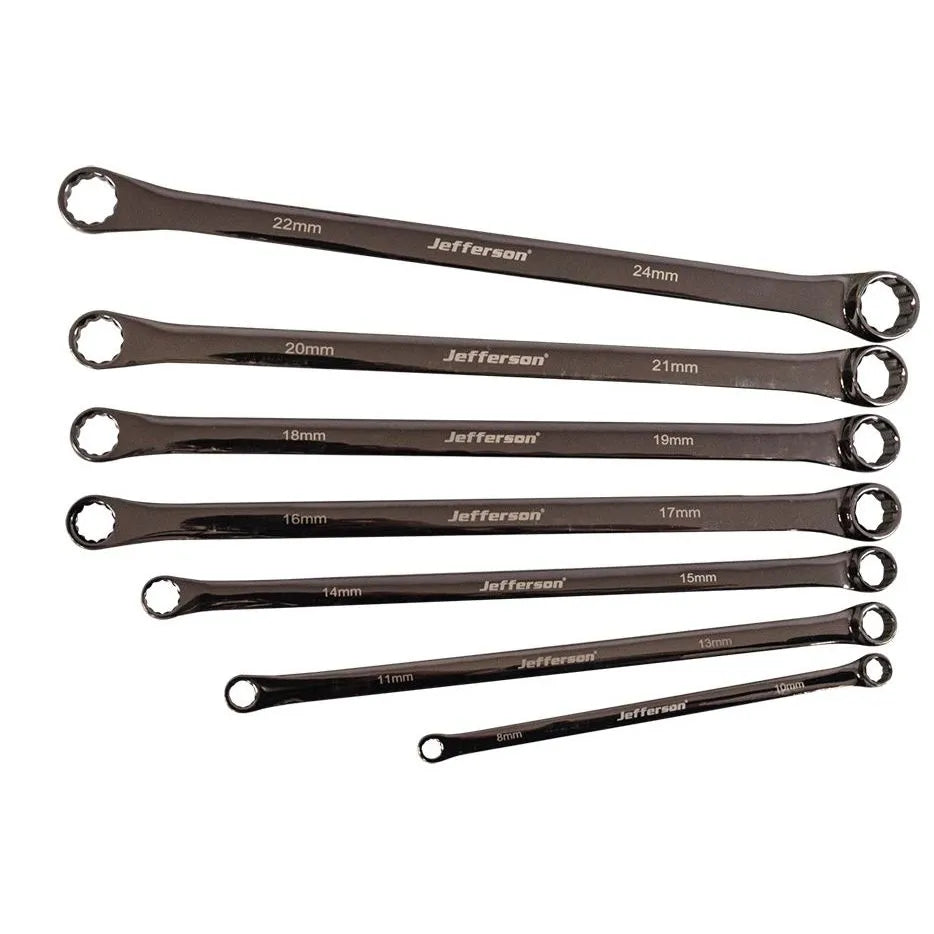 Jefferson Extra Long Double End Ring Spanner Set 7 Piece