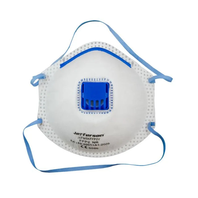 Jefferson FFP2 Valved Mask - 3 Pack, Moulded Design with Adjustable Nose Clip