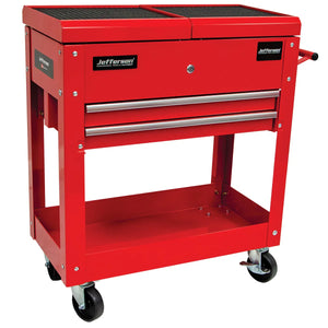 Jefferson Mobile Tool Trolley with Sliding Lid & Twin Drawers