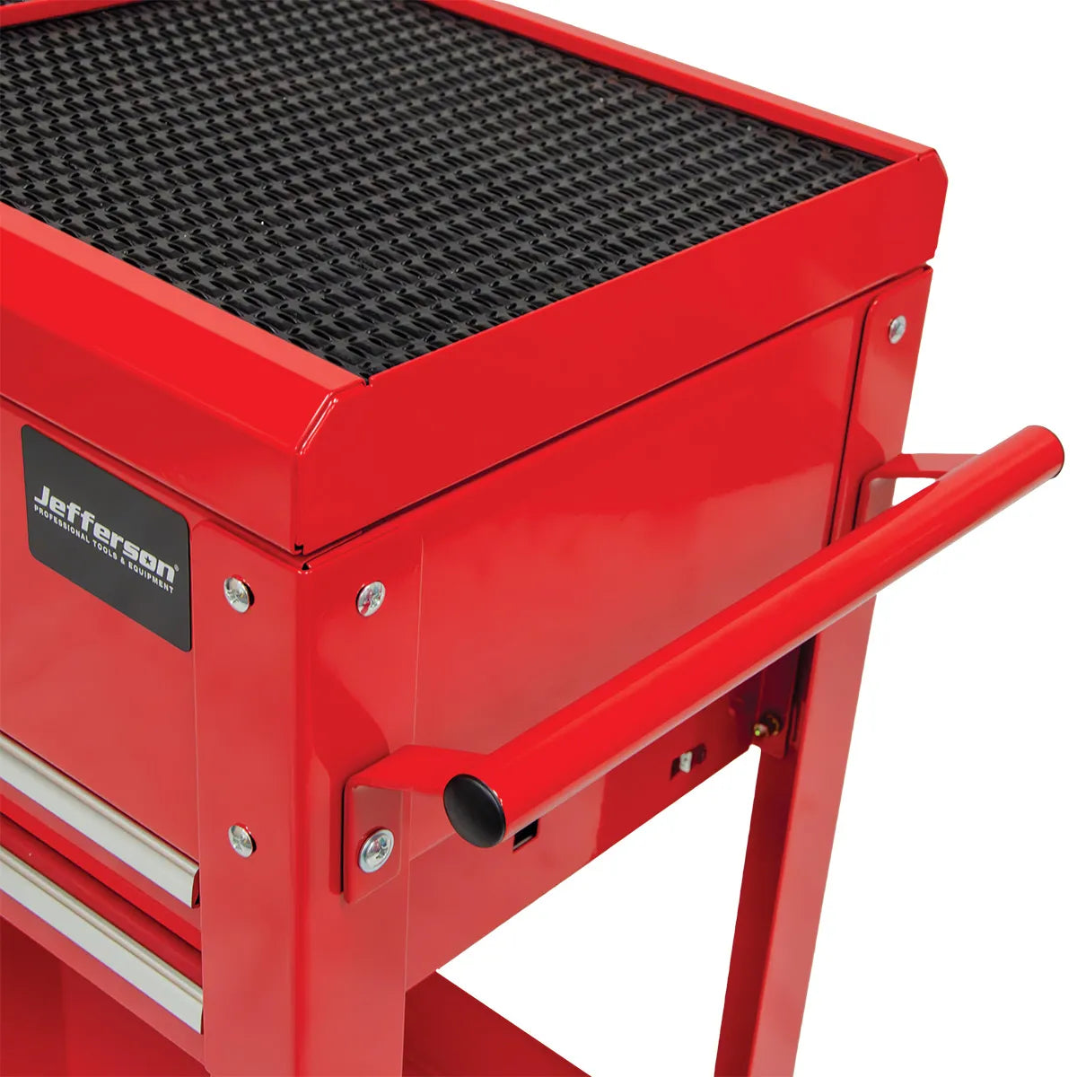 Jefferson Mobile Tool Trolley with Sliding Lid & Twin Drawers
