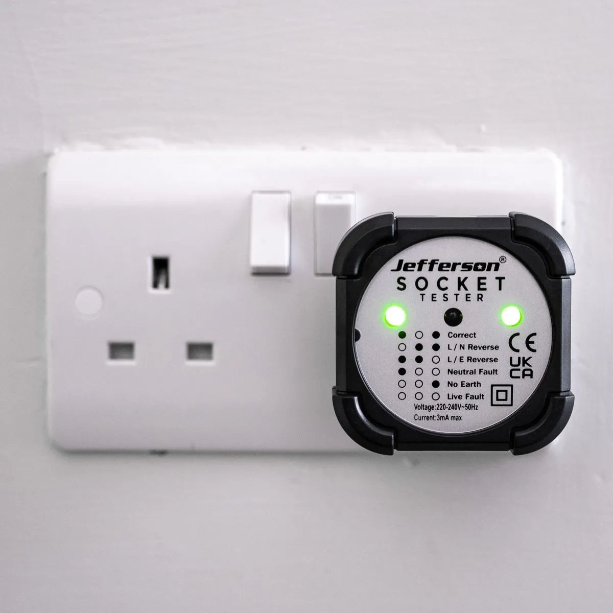 Jefferson Socket Tester - Rapid 3-Wire Receptacle Fault Detection