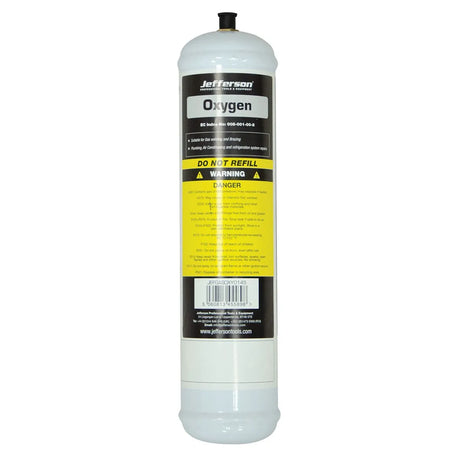 Jefferson Oxygen Gas Cylinder | 145g (5.0oz) | 110 Bar for Welding & Brazing