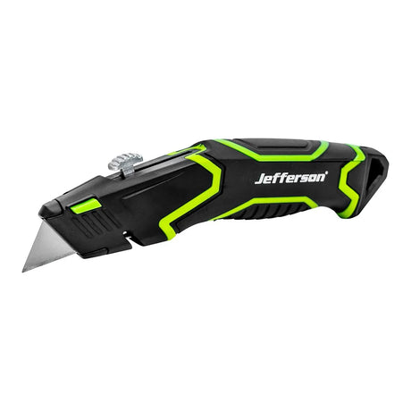 Jefferson Zinc Utility Knife - Heavy-Duty Cutter with Quick Change & 10 Spare Blades