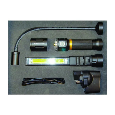 Jefferson 3-in-1 Interchangeable, Rechargeable LED Lamp & Torch Kit