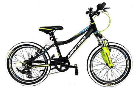 Montana Junior 20" Wheel Bike Black Green Blue - Lightweight Alloy Frame & 6 Speed Shimano Gears