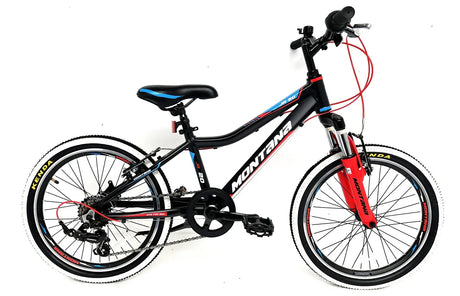 Montana Junior 20" Wheel Bike BLACK-RED-BLUE - Alloy Frame & 6 Speed Shimano Gears