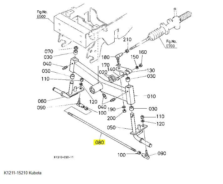 Kubota Rod Tie for Front Axle - Genuine Replacement Part