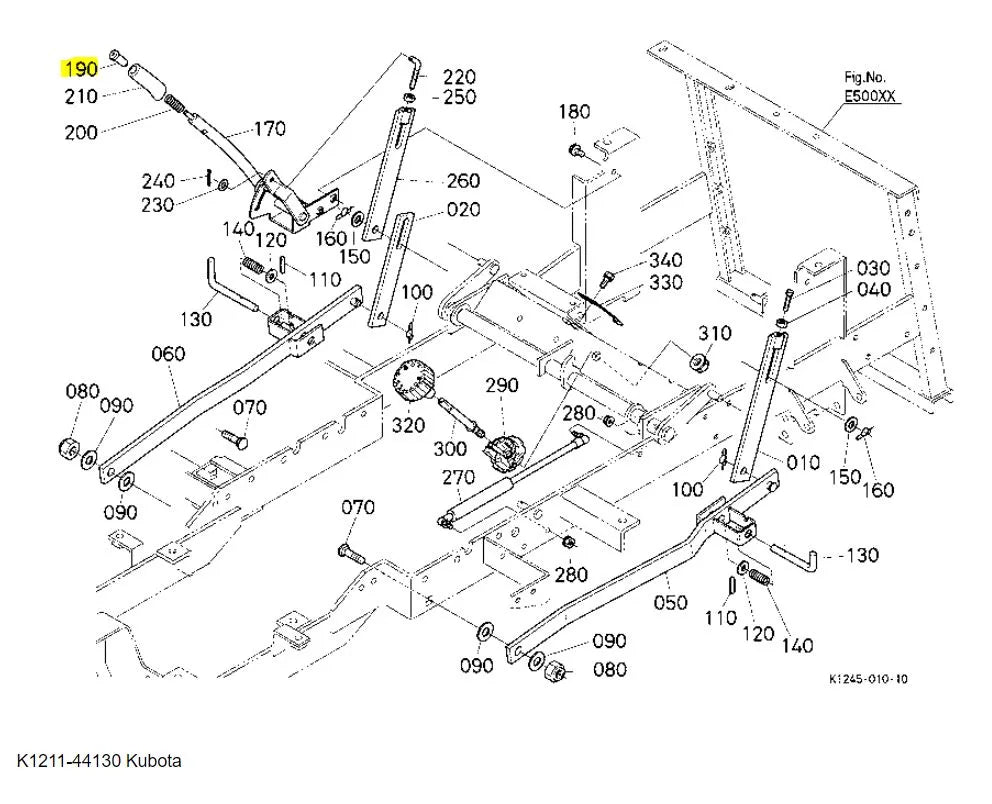 K1211-44130 Kubota Button - Lift Link Component for Tractors and Mowers